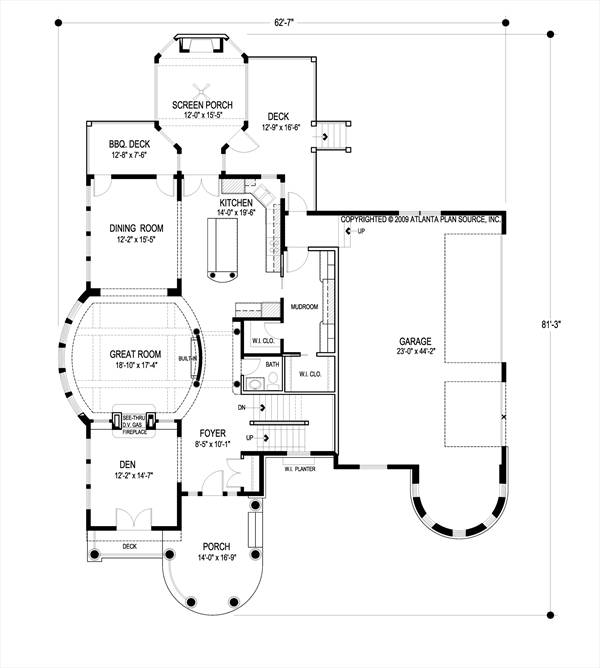 Main Level Floor Plan image of Renville House Plan